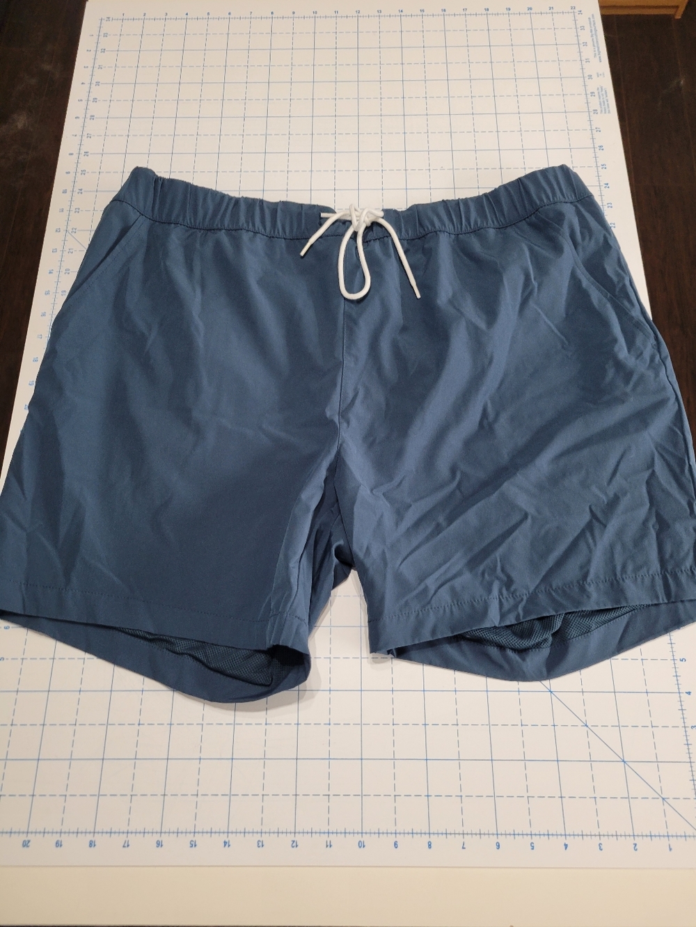 Men's Blue Drawstring Athletic Shorts